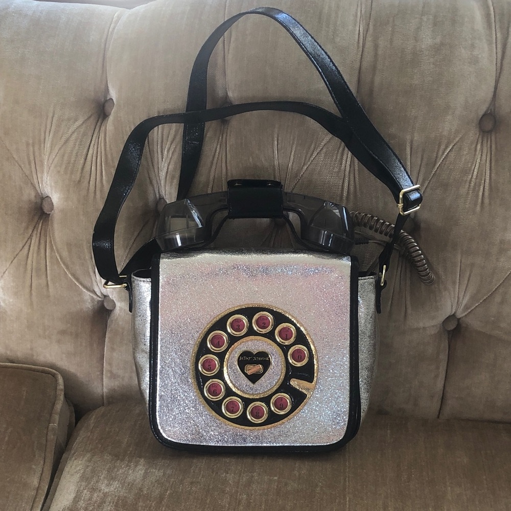 Mint condition. Silver and Black Retro Phone Handbag(phone handset works!).